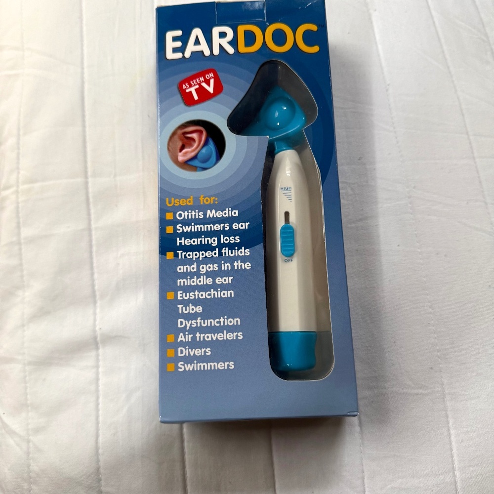 Ear Care Device - Blue and White